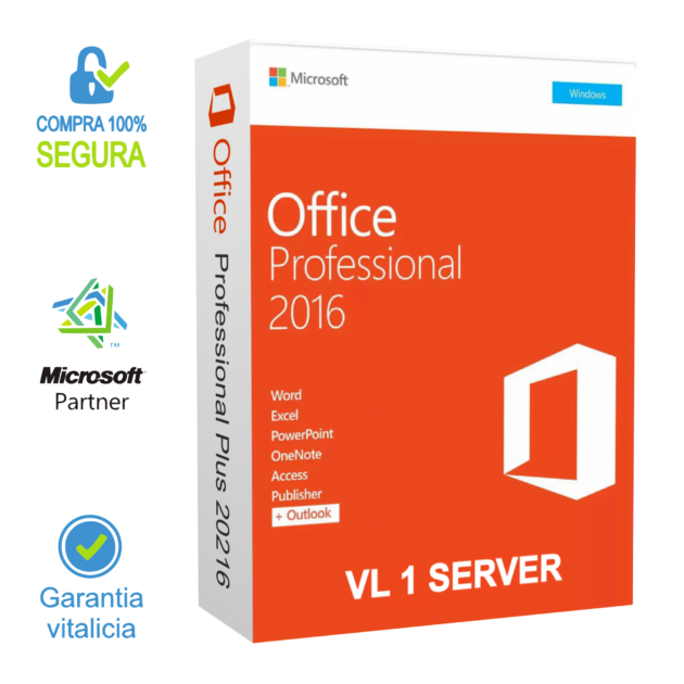Microsoft Office 2016 Pro Plus VL – Para 1 Servidor – Windows